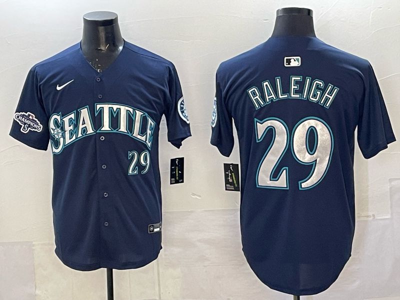 Men 2025 Seattle Mariners #29 Raleigh Blue Game Nike MLB Jersey 52